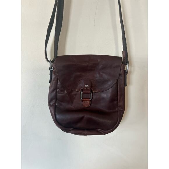 Jack Georges Voyager Horsehoe Leather Crossbody Bag Handstained GORGEOUS - Picture 13 of 15